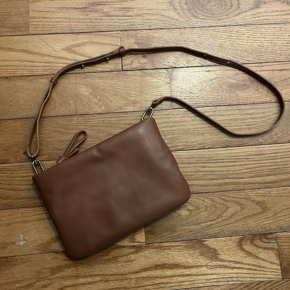 Madewell Chestnut Brown Leather Adjustable Crossbody Shoulder Bag